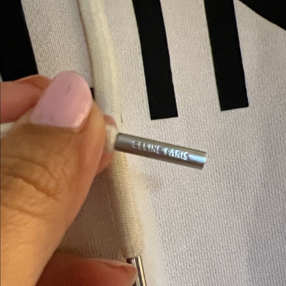 Celine Beige Hoodie with Black Logo - Picture 3 of 9